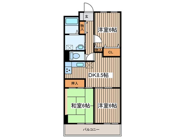 セザール鳴尾公園（302）の物件間取画像